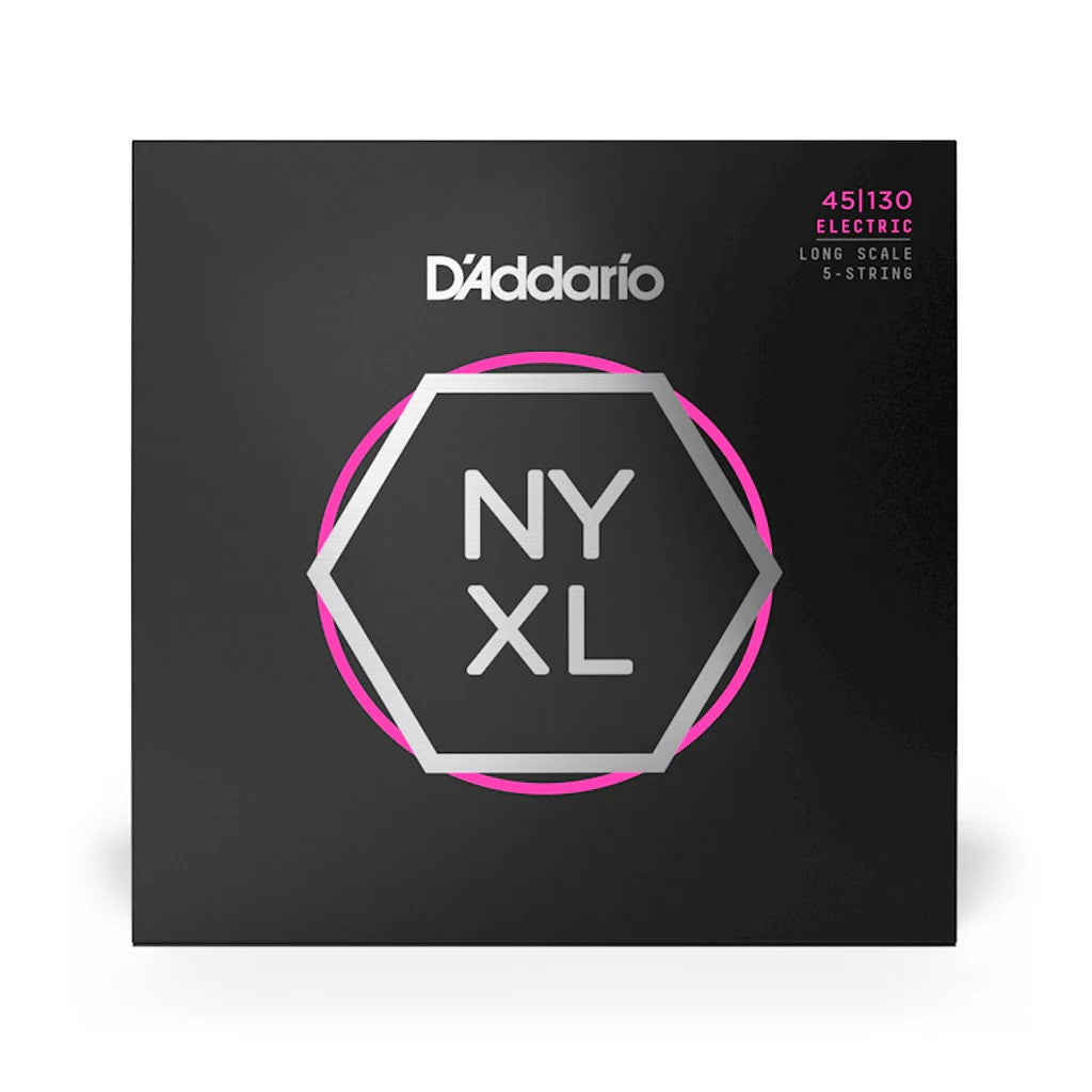 D'Addario NYXL45130 NYXL 5-String Bass Strings, Long Scale, Regular Light, 45-130