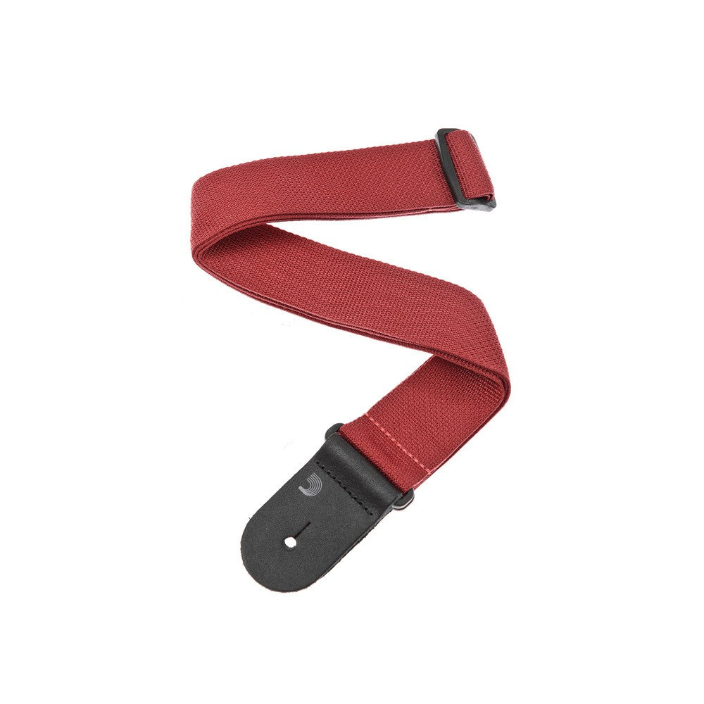 D'addario Strap Polyp Leather Ends in Red (PWS101)