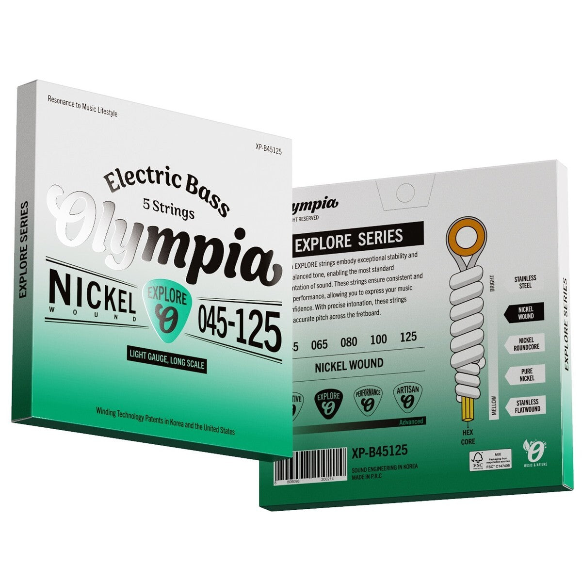 Explore Olympia Bass String XP-B45125 Sound Nickel Wound 045-125