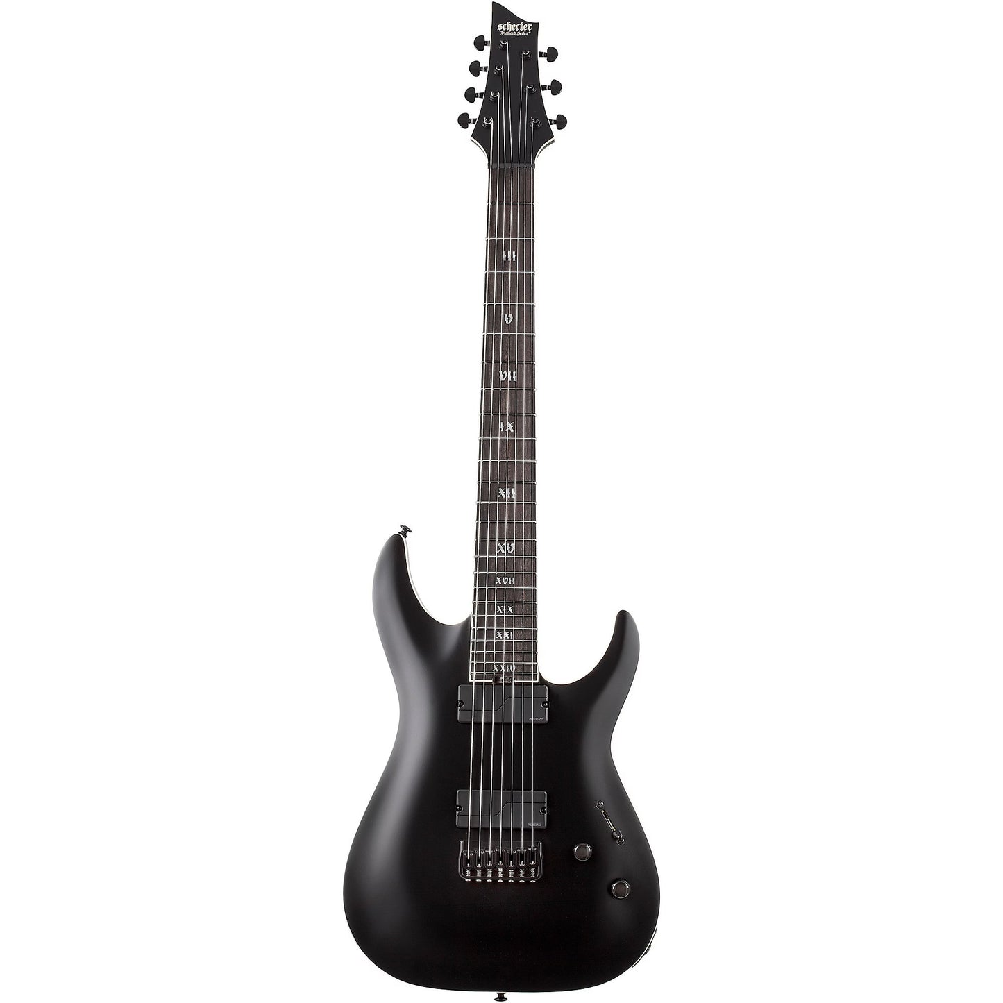 Schecter C-7 SLS Elite Multi-Scale Evil Twin Electric Guitar in Satin Black