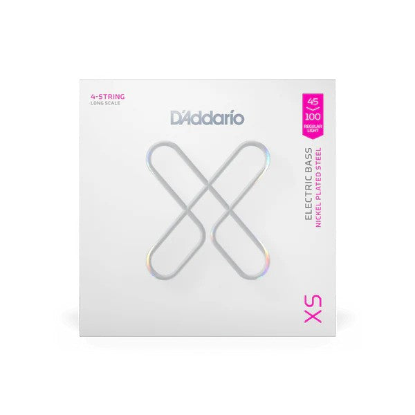 D'Addario XSB45100 XS Nickel Electric Bass Guitar Strings 045-.100 Regular Light