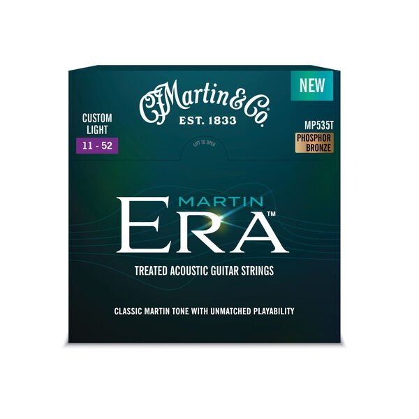 Martin Era Treated Acoustic Guitar Strings MP535T - .011-.052 Custom Light