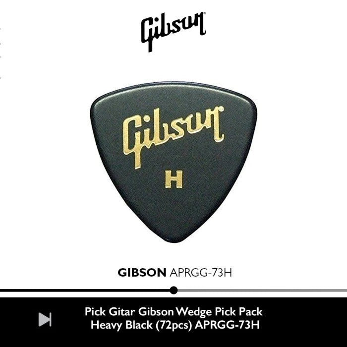 Gibson APRGG-73H Wedge Pick Pack Heavy Black (72pcs)