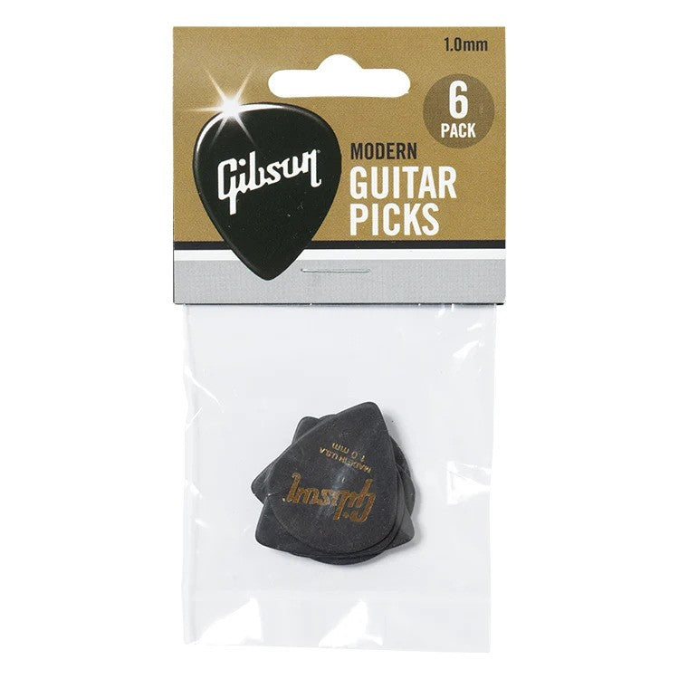 Gibson Gear APRM6-100 Modern Picks pack of 6 Pcs, 1 mm, Black