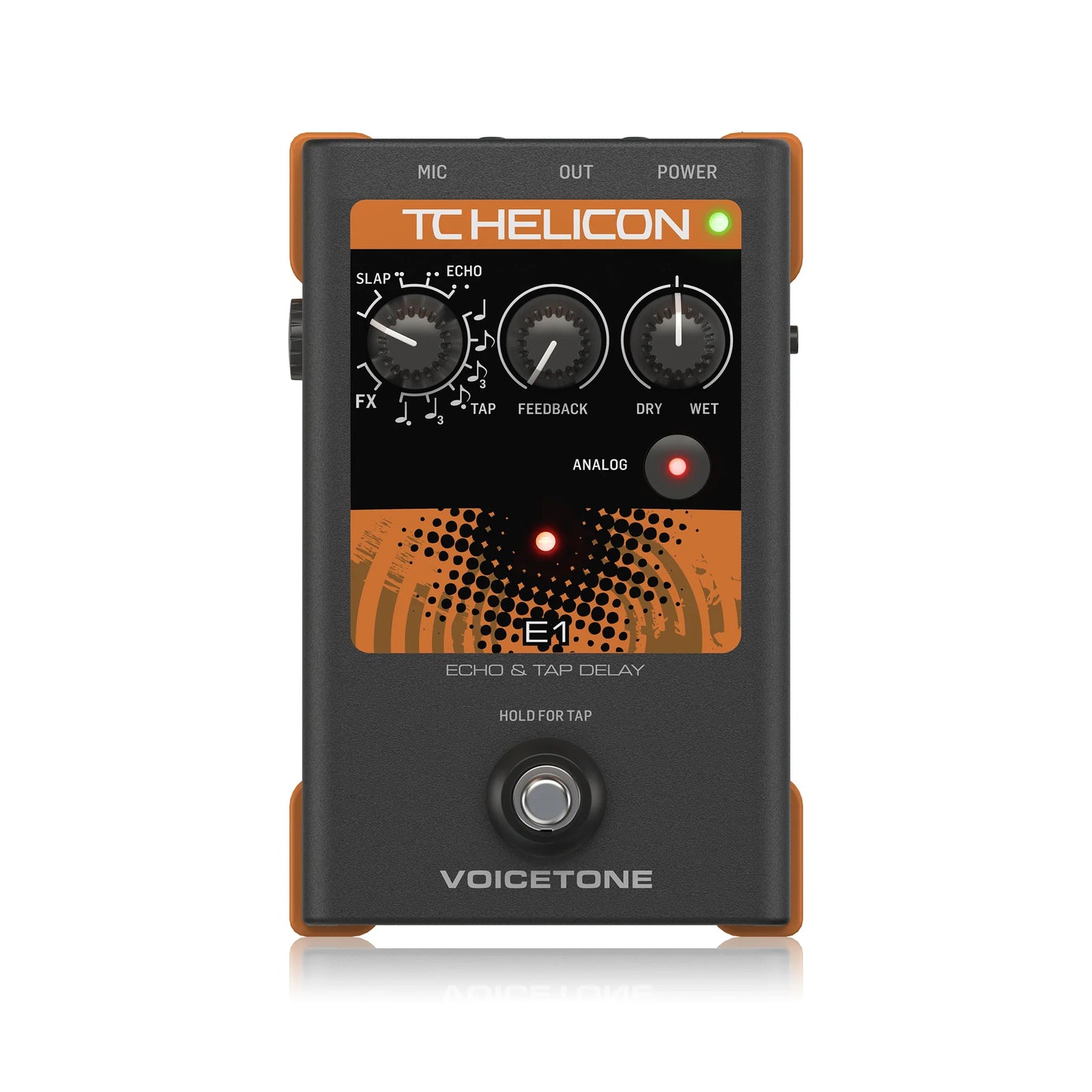 TC-Helicon VoiceTone E1 Echo and Tap Delay Vocal Effects Pedal