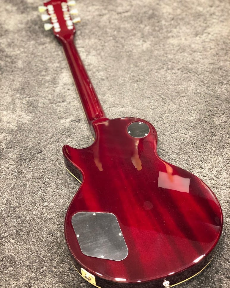 Tokai LS-136F ZB SR Love Rock Japan in Seethru Dark Red with AAAA Flame Top