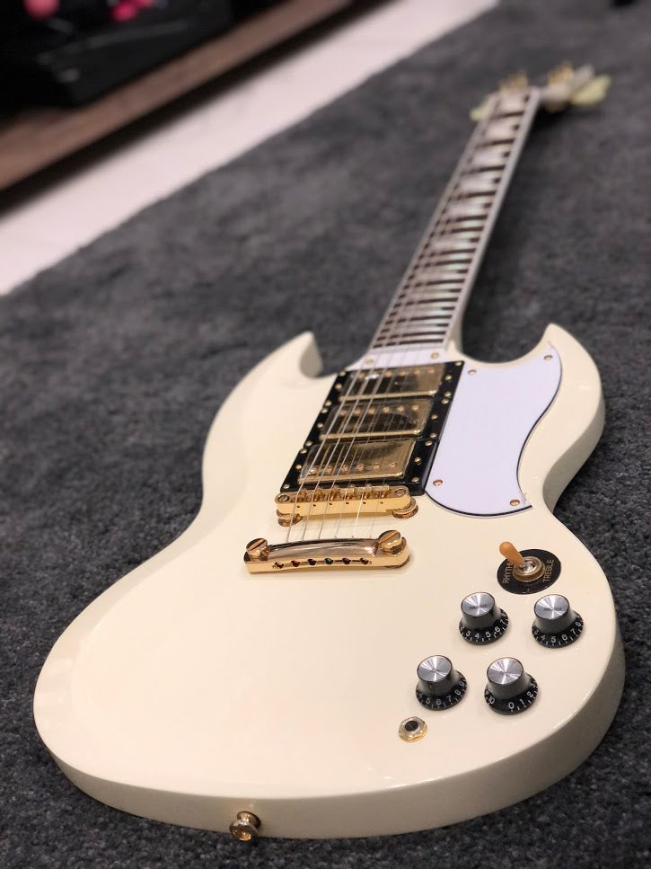 Tokai SG-71S AI in Antique Ivory with Gold Hardware and 3 pickups