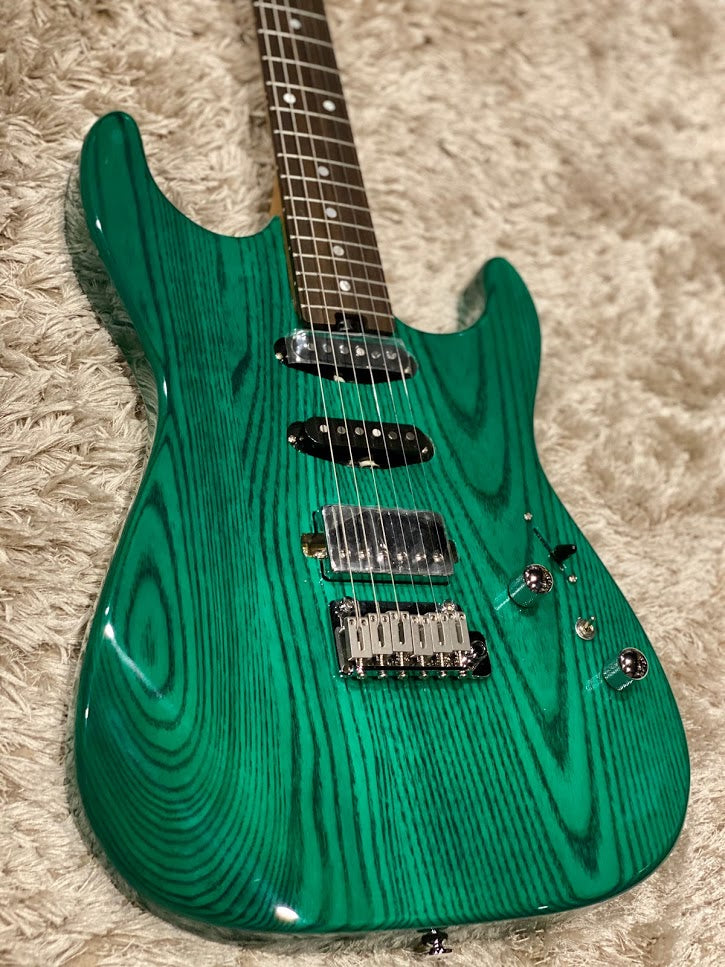 Soloking MS-1 Custom in Transparent Green with Roasted Maple Neck and Ash Body