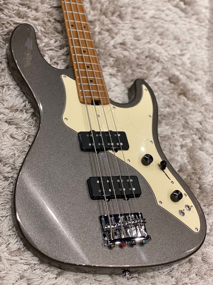 Soloking MJ-1 Classic Bass in Pewter Grey with Roasted Maple Neck