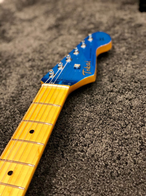 Tokai AST-95SH LPB/M Goldstar Sound Japan in Lake Placid Blue with Maple FB and Matching Headstock