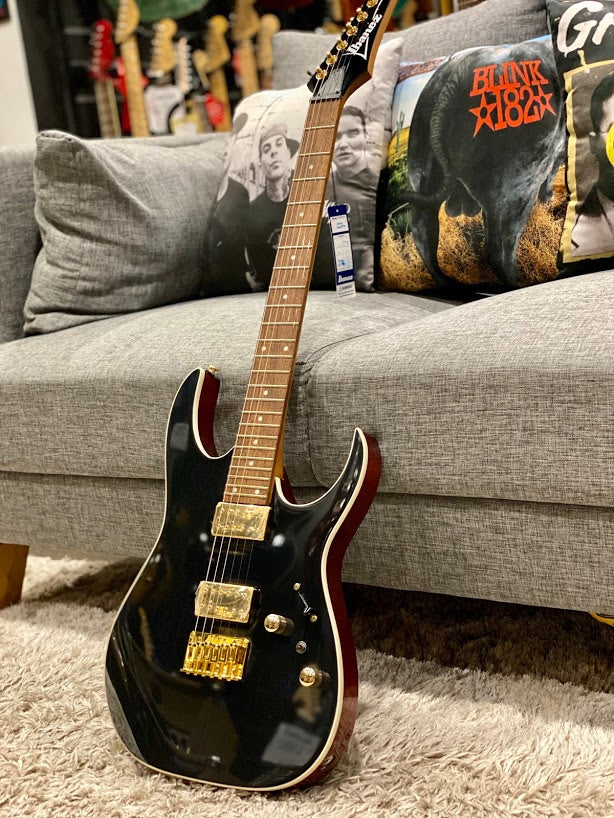 Ibanez RG421HPAH Electric Guitar with Ash Top in Blue Wave Black