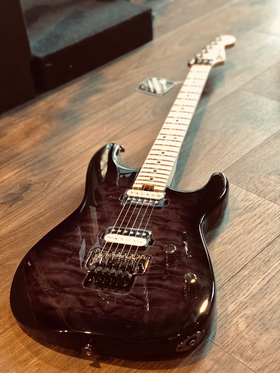 Charvel Pro-Mod San Dimas Style 1 HH FR QM - Transparent Black Burst