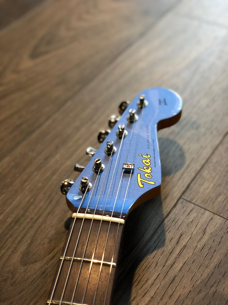 Tokai TST-96 OLB/R Old Goldstar Sound in Old Lake Placid Blue with Matching Headstock Tortoise PG