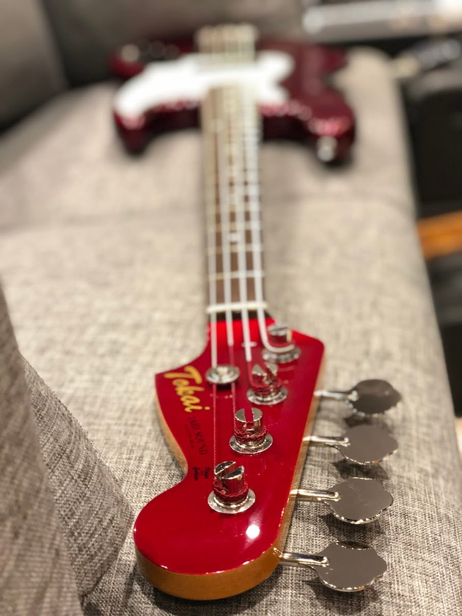 Tokai TJB-98 Jazz Sound Bass Japan in Old Candy Apple Red with matching headstock