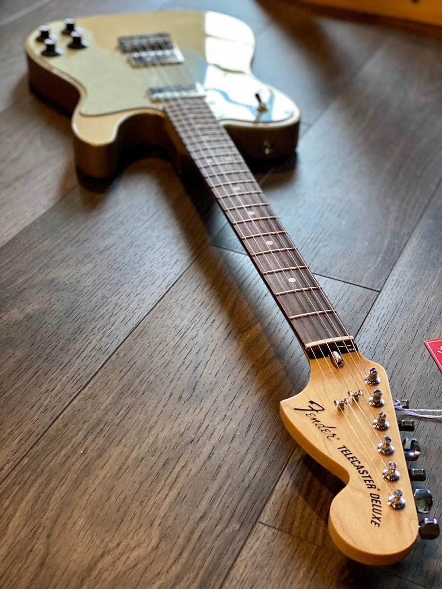 Fender Chris Shiflett Telecaster Deluxe with Case in Shoreline Gold