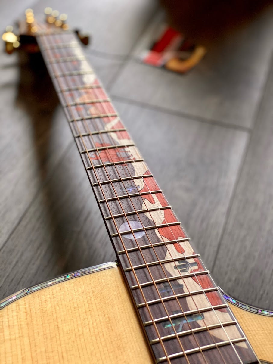 SQOE Spain A8-SK Bevel Cut Full Solid Acoustic Electric in Natural with Fishman Flex Preamp