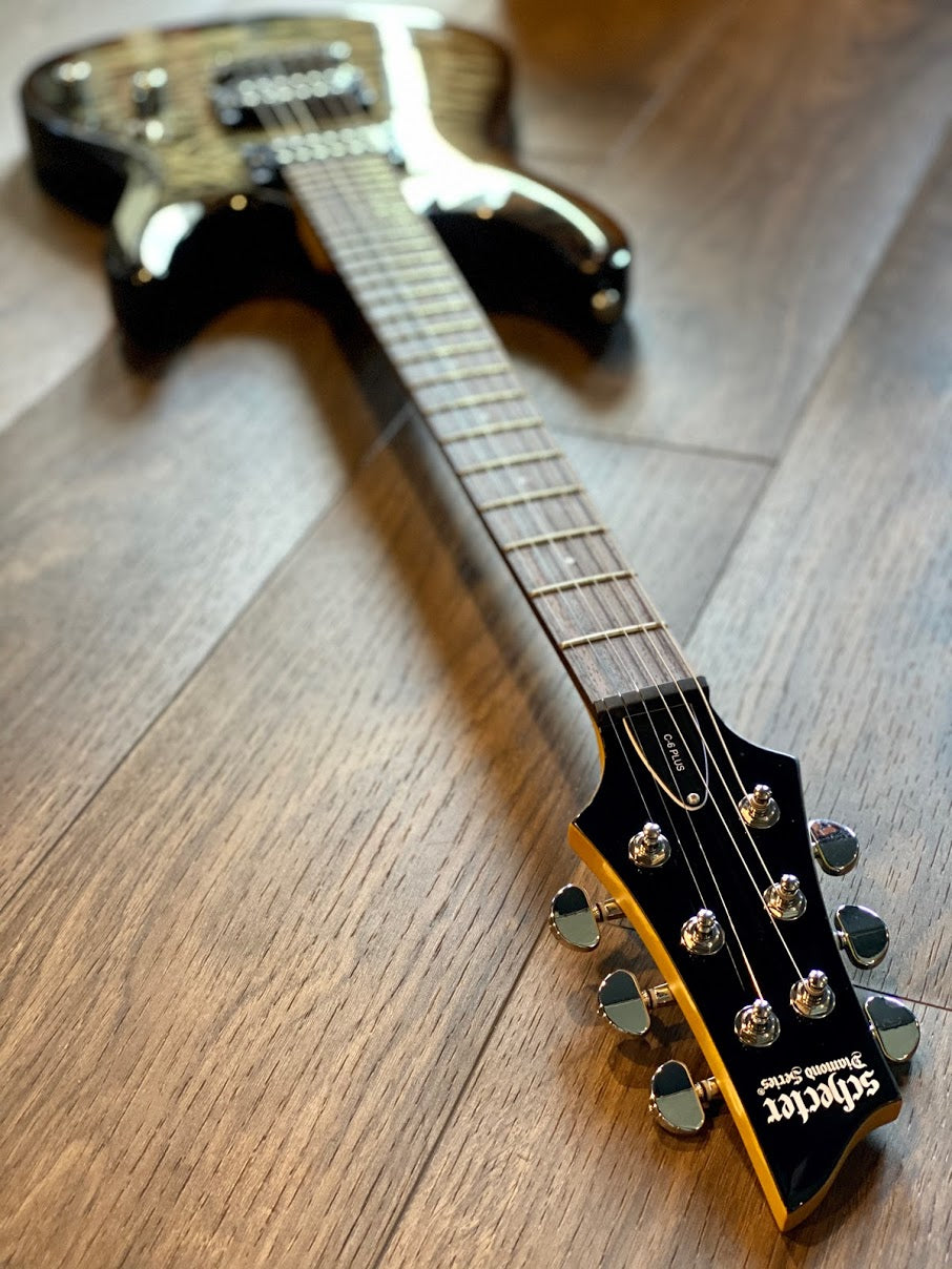 Schecter C-6 Plus Electric Guitar in Charcoal Burst