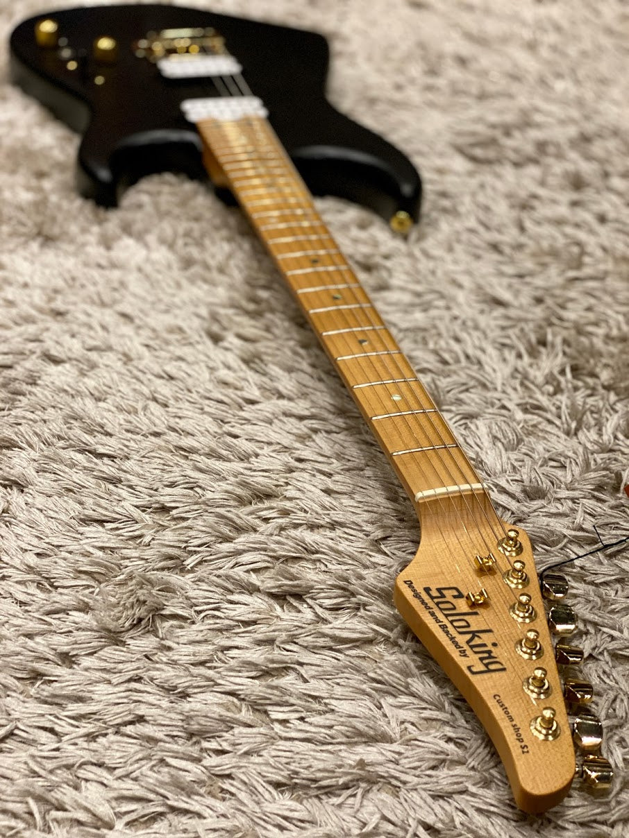 Soloking MS-1 Custom 24 HH in Satin Black Beauty Matte with Roasted Maple Neck and Alder Body