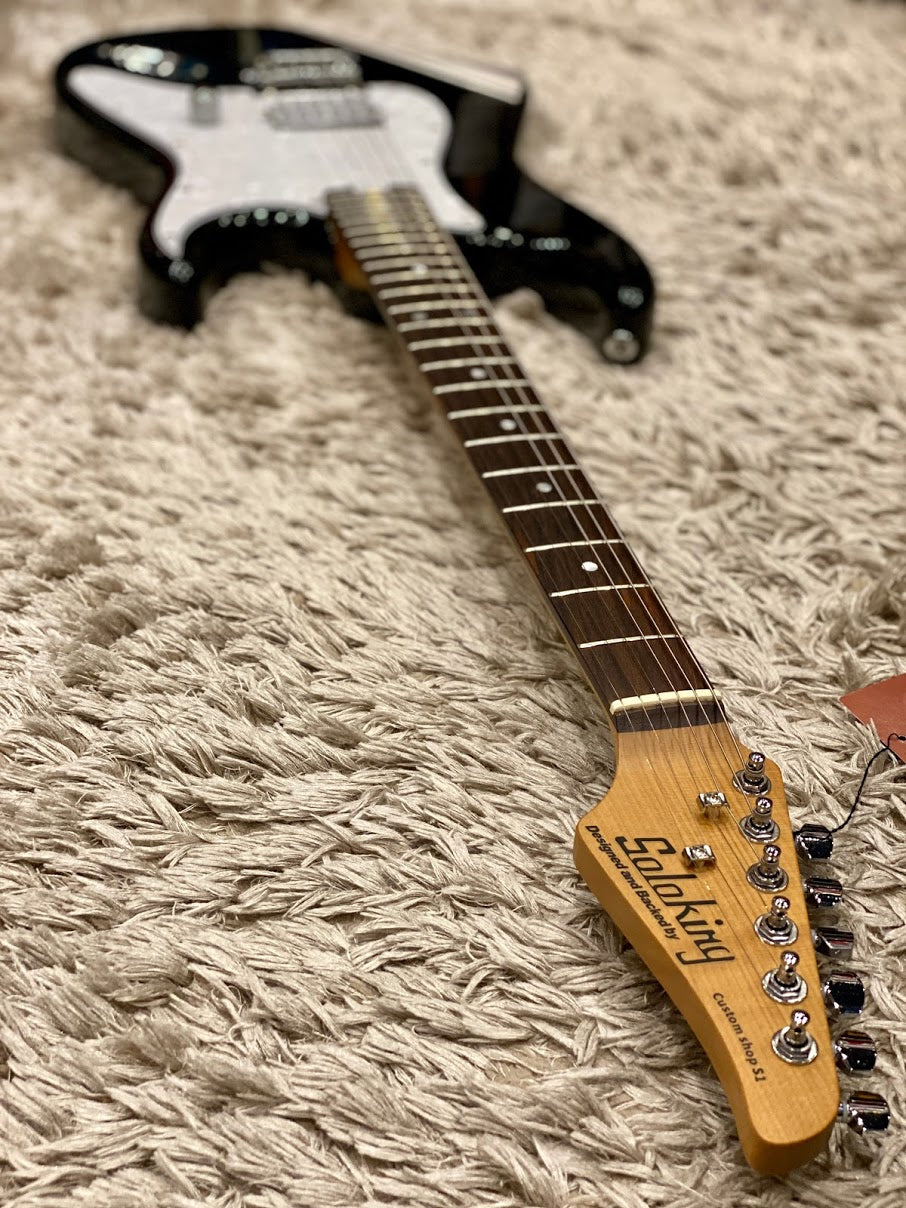 Soloking MS-H Classic Tom Delonge Style Tribute in Black Stripes with roasted neck