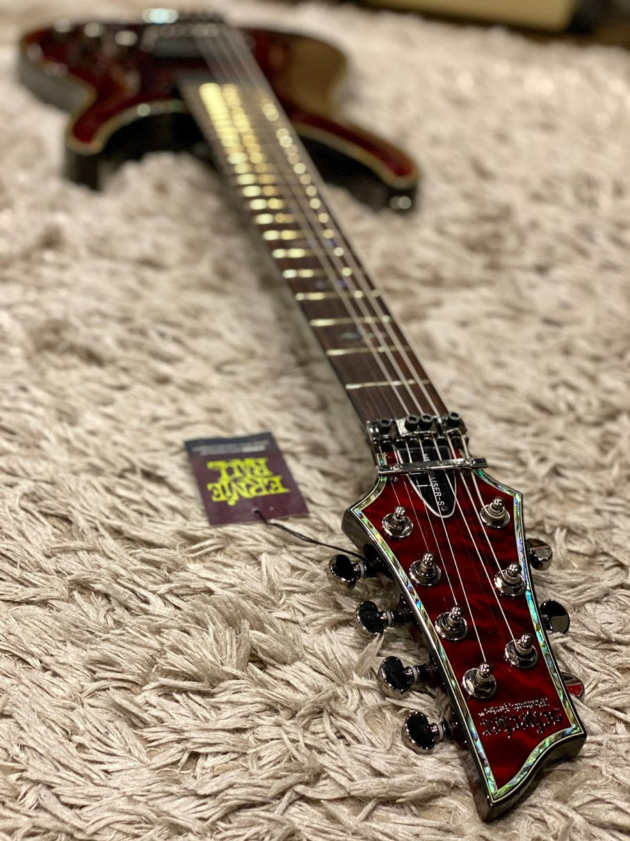 Schecter Hellraiser C-7 FR S with Floyd Rose and Sustainiac in Black Cherry