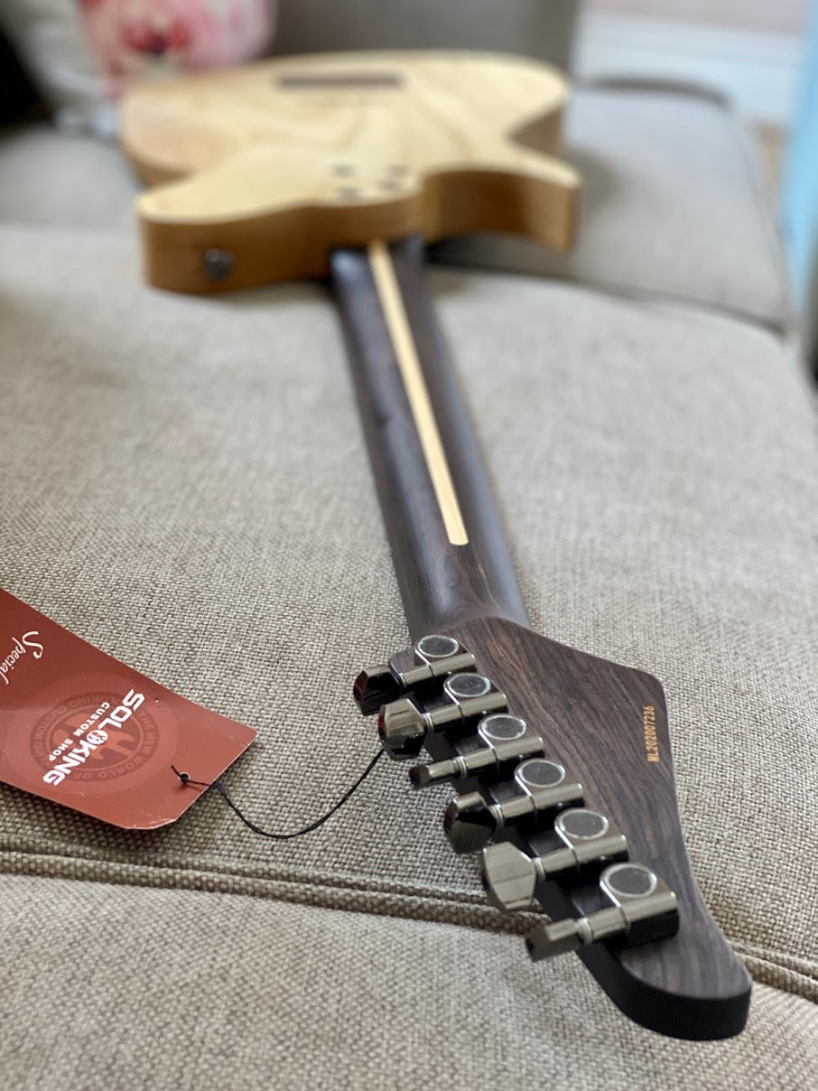 Soloking S408 in Natural with one piece rosewood neck and American Ash Body