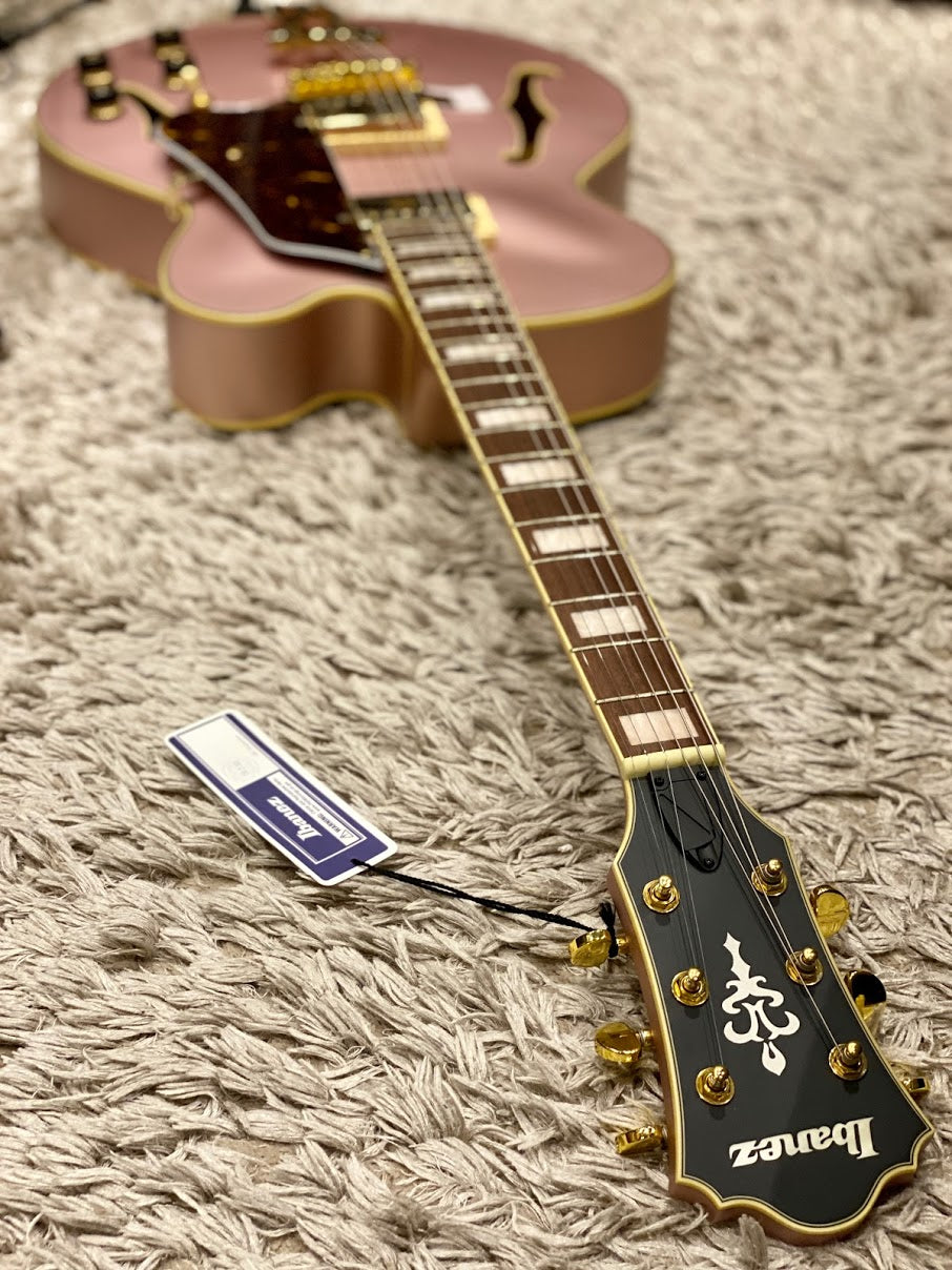 Ibanez Artcore AF75G Hollowbody in Rose Gold Metallic Flat