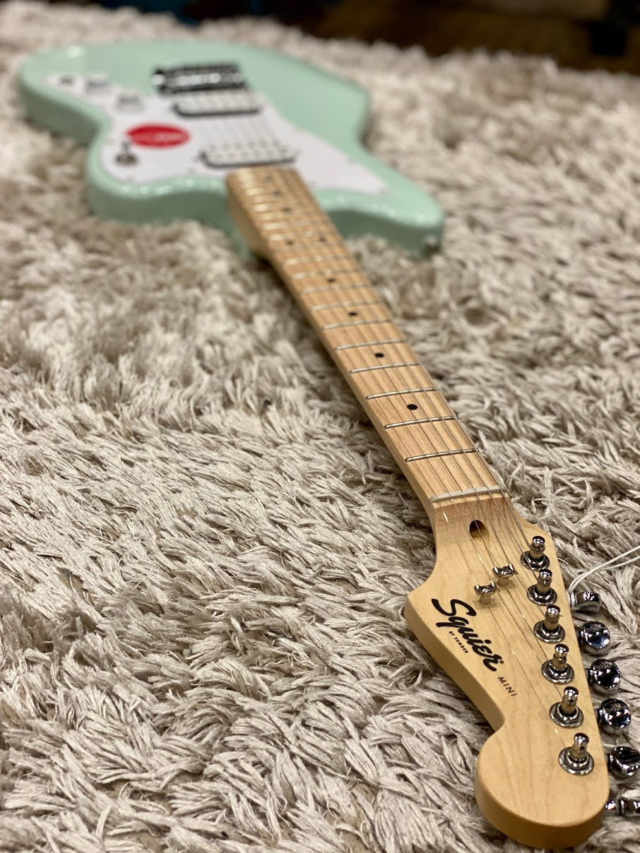 Squier Mini Jazzmaster HH Electric Guitar- Surf Green with Maple Fingerboard