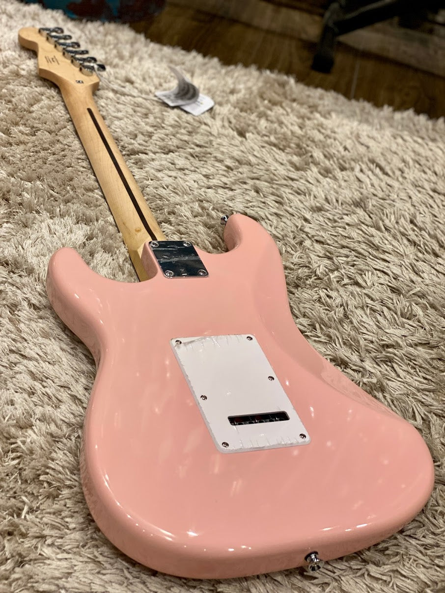 Squier Bullet HSS Stratocaster with Tremolo and Laurel FB in Shell Pink