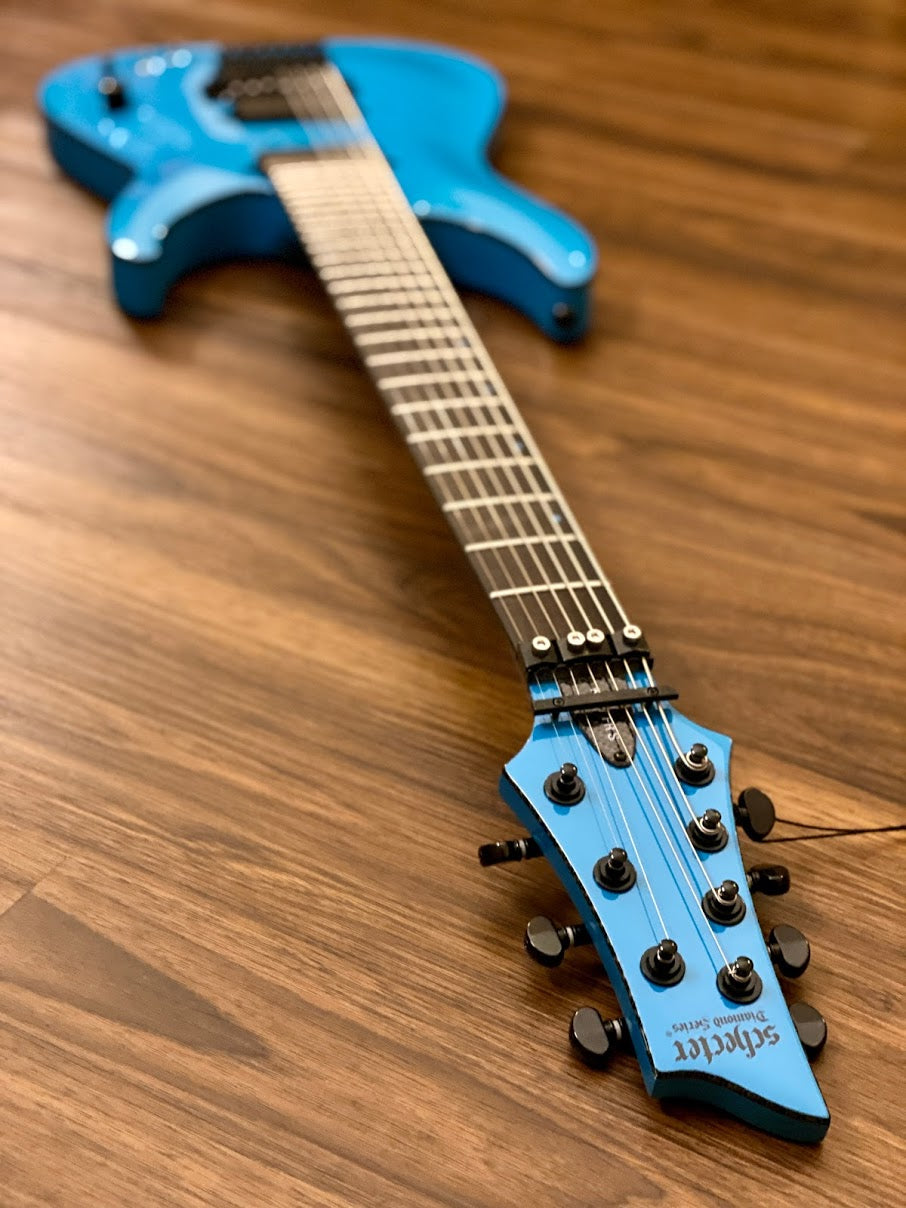 Schecter Keith Merrow KM-7 FR S with Floyd Rose in Lambo Blue