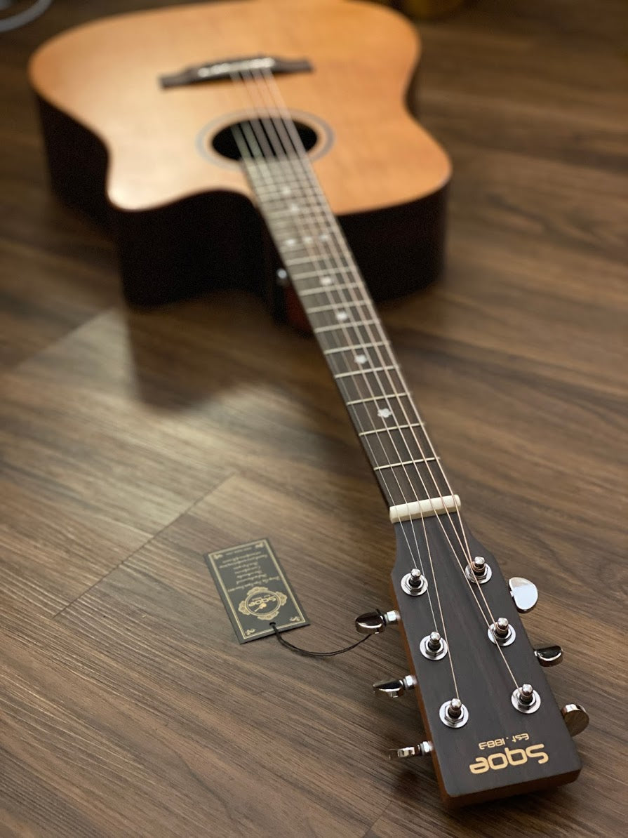 SQOE Spain ED90C Acoustic Electric in Vintage Natural Satin with Fishman Presys Preamp