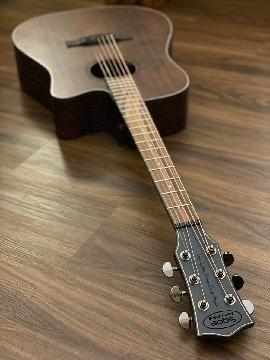 SQOE Spain SQ-BC-FG Acoustic Electric in Stained Dark Brown Natural Matte