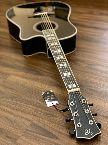 Chard ED29-BK Acoustic Electric in Black Gloss with Fishman Presys Plus Preamp