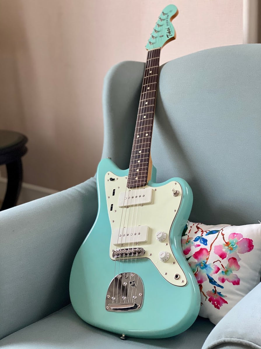 Tokai AJM-140 MH SOB Silverstar Offset in Sonic Blue with Matching Headstock