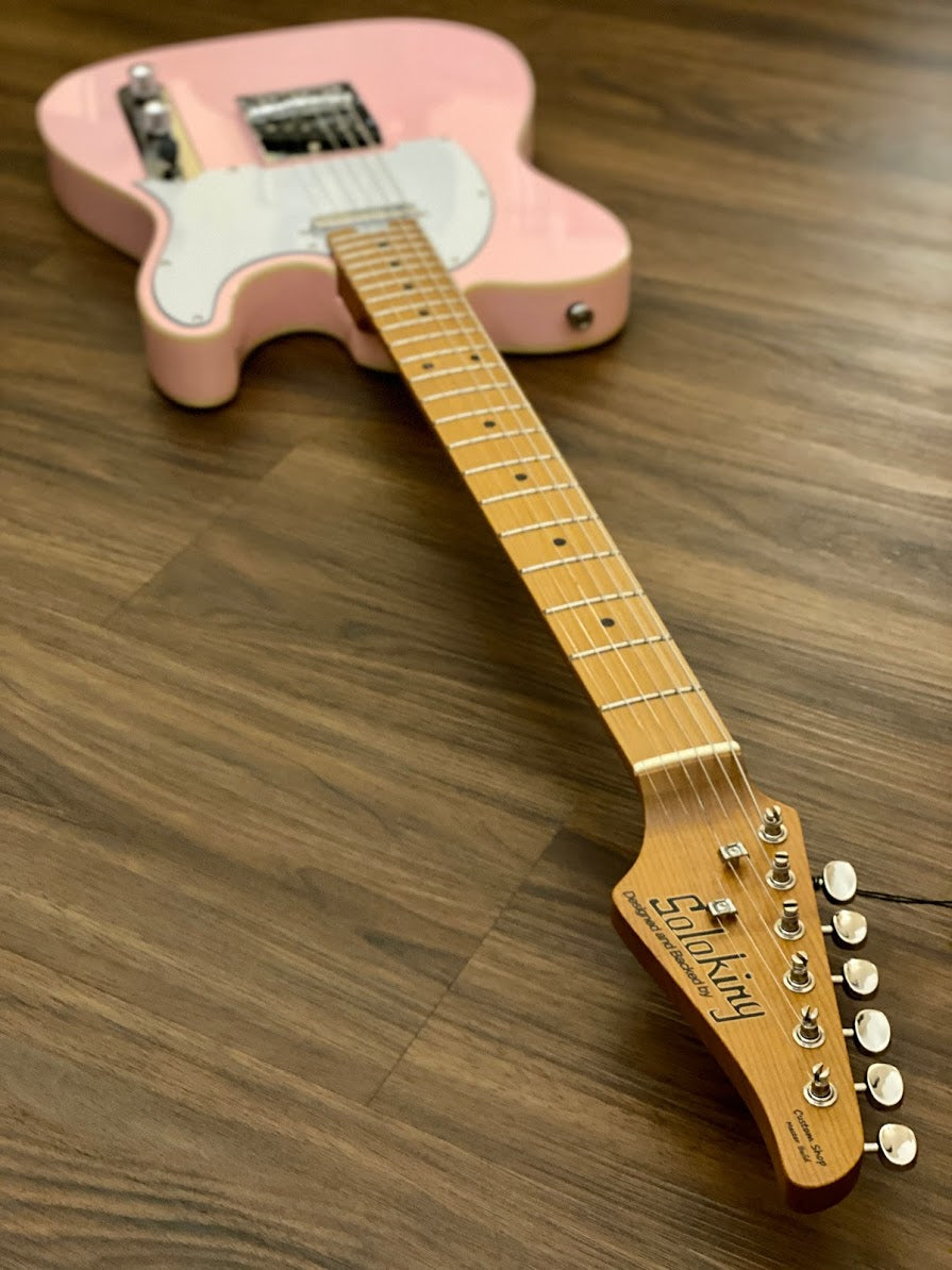 Soloking T-1B Vintage MKII with Roasted Maple Neck and FB in Shell Pink