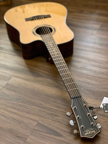 SQOE Spain S480C in Natural with Solid Cedar Top and Bocote Back Side