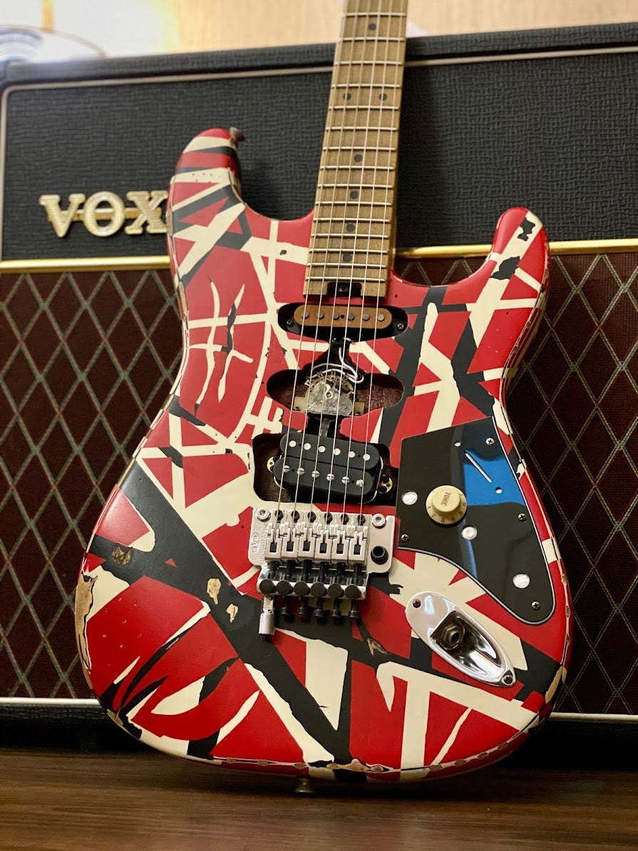 EVH Striped Series Frankenstein Relic - Red/Black/White