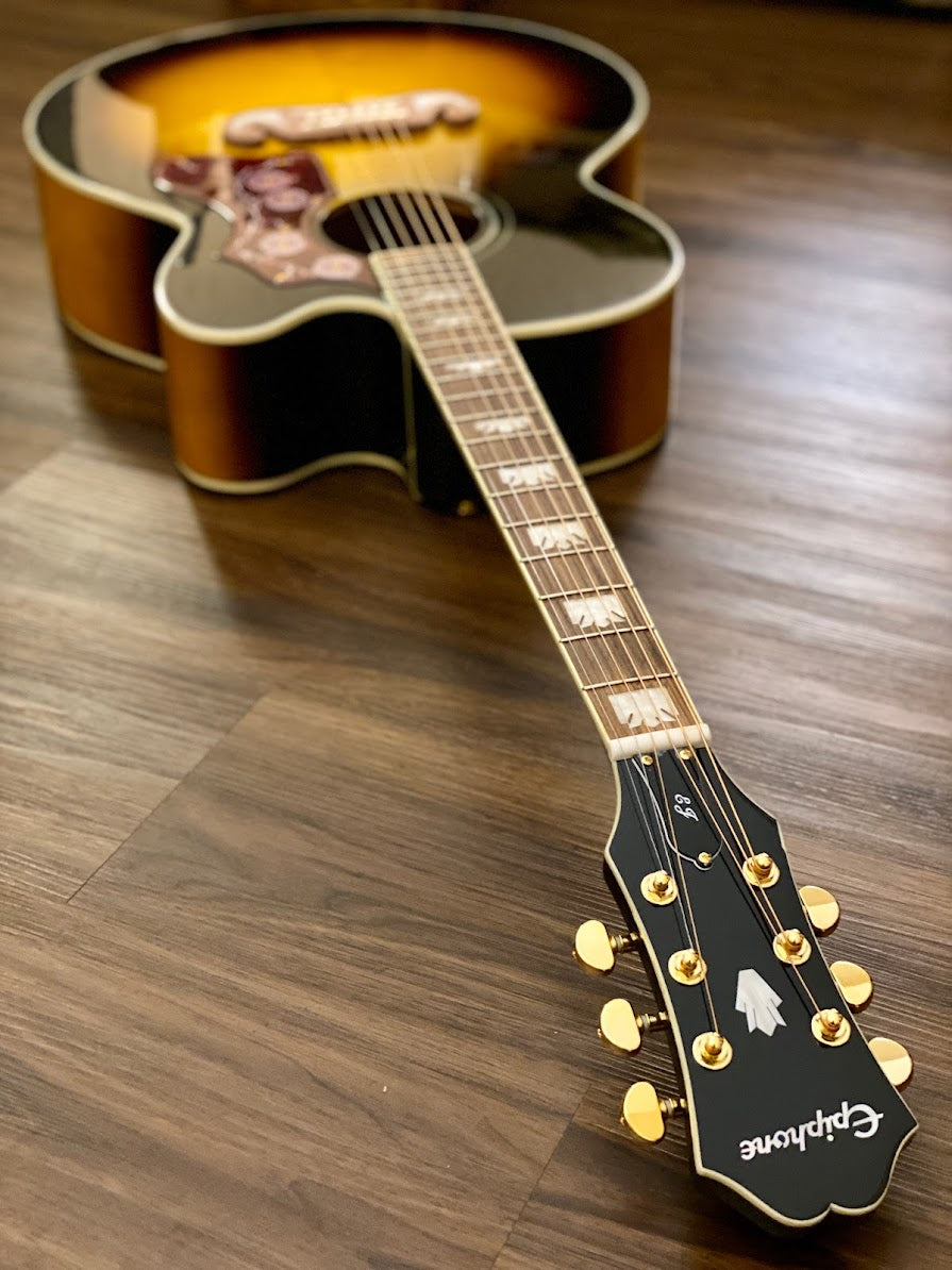 Epiphone J-200 EC Studio Acoustic Electric สีวินเทจซันเบิร์สต์