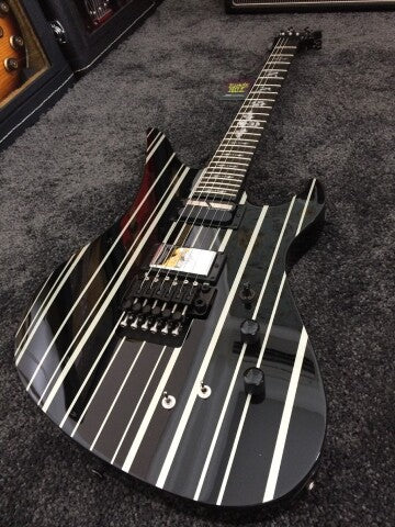 Schecter Synyster Gates Custom-S in Gloss Black with Silver Stripes
