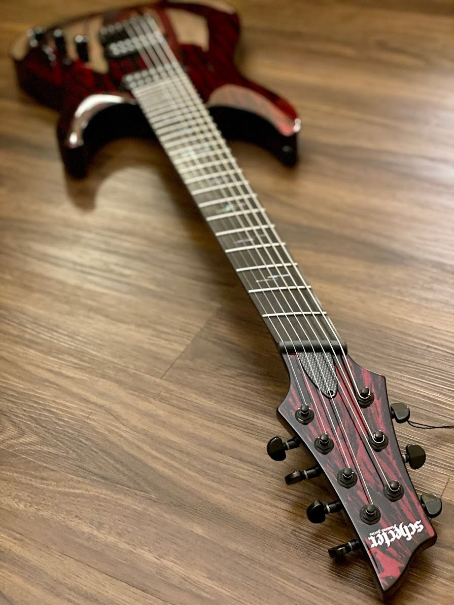 Schecter C-7 MS Silver Mountain in Blood Moon