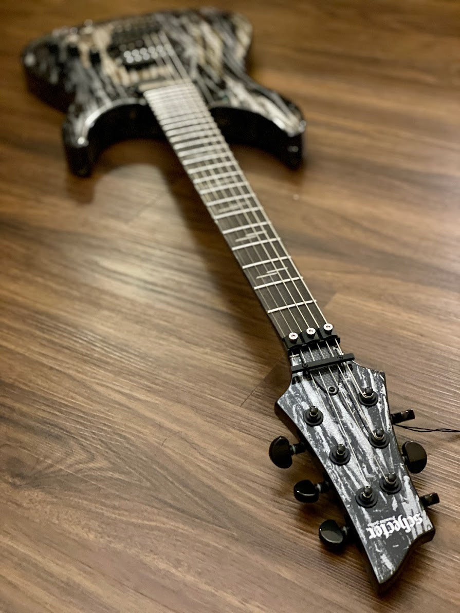 Schecter C-1 FR-S Silver Mountain - Black and Silver