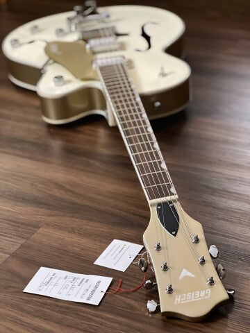 Gretsch G5410T Limited Edition Electromatic Tri-Five Hollowbody - Vintage White on Casino Gold