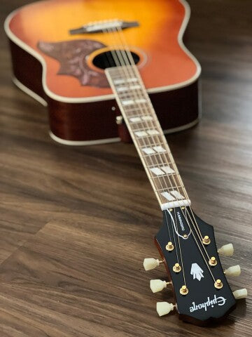 Epiphone Hummingbird Full Solid Acoustic Electric in Aged Cherry Sunburst Gloss