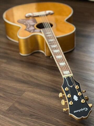 Epiphone J-200EC Studio Acoustic Electric in Vintage Natural