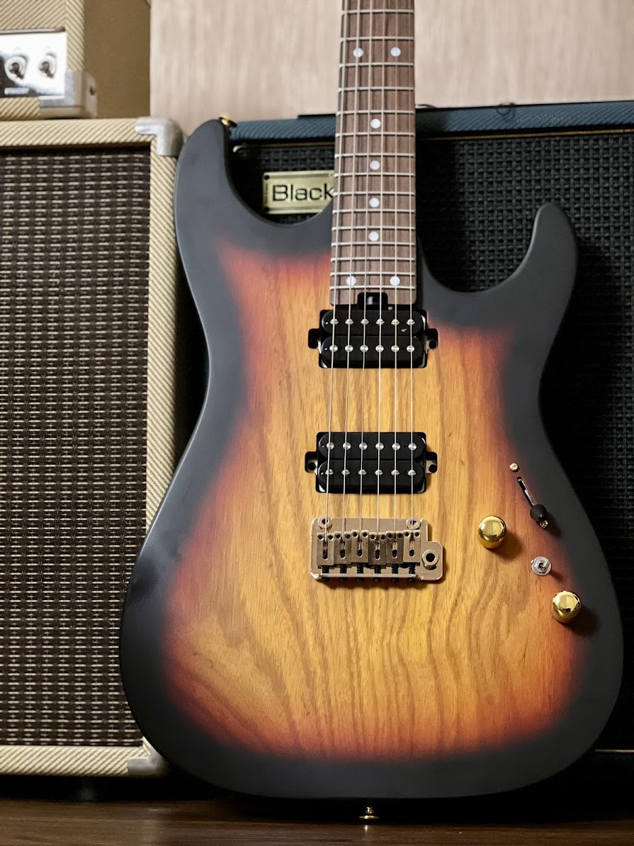 Soloking MS-1 Custom 24 HH Ash Flat Top in Tri Fade Burst Nafiri Special Run