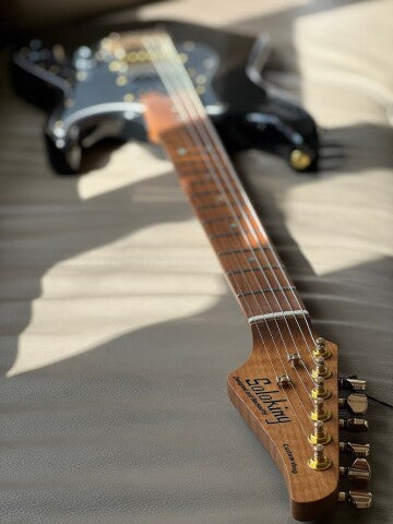 Soloking MS-1 Classic Black Beauty with Roasted Flame Maple Neck Nafiri Special Run