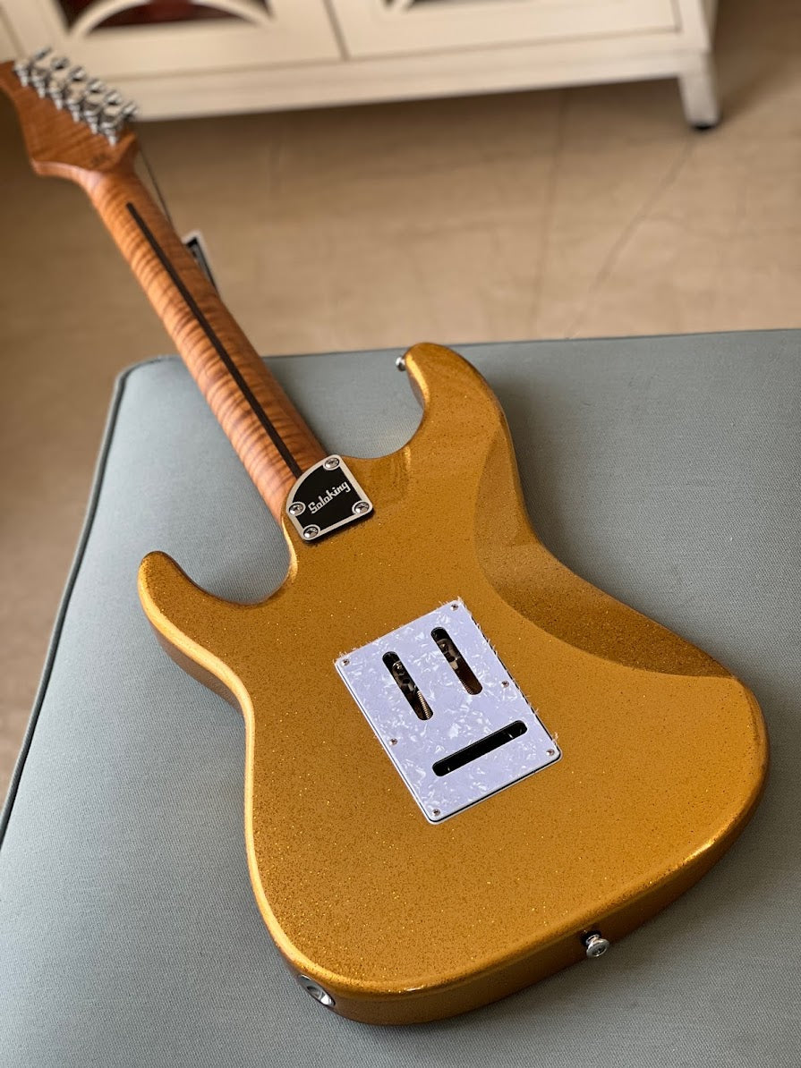 Soloking MS-1 Classic Gold Sparkle with Roasted Flame Maple Neck Nafiri Special Run