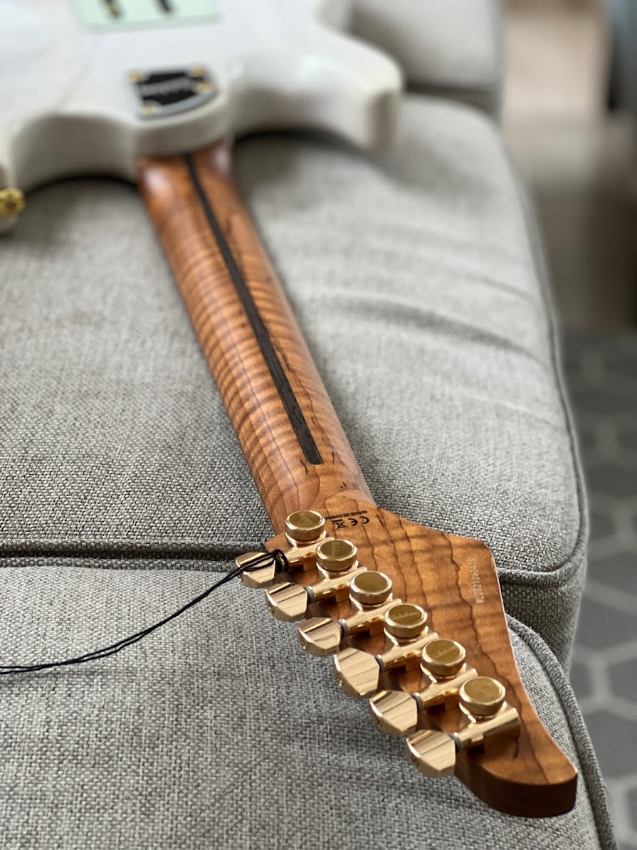 Soloking MS-1 Classic Ash FMN in White Blonde with Roasted Flame Maple Neck Nafiri Special Run