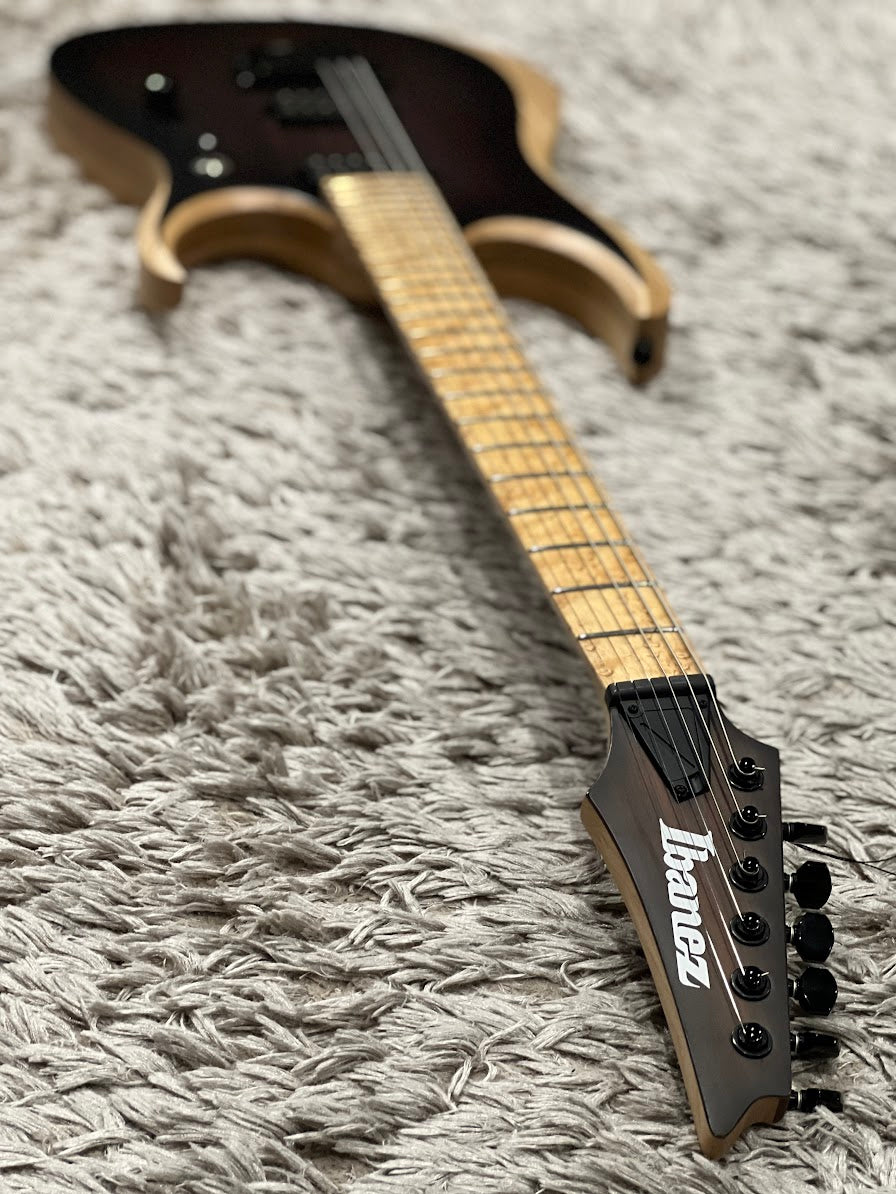 Ibanez RGDIX6MRW-CBF Iron Label Charcoal Brown Burst Flat