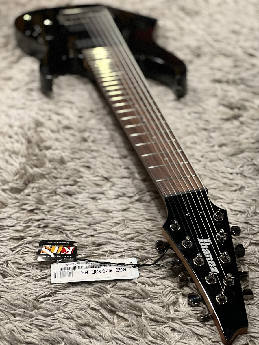 Ibanez RG9-BK 9 String in Gloss Black With Case