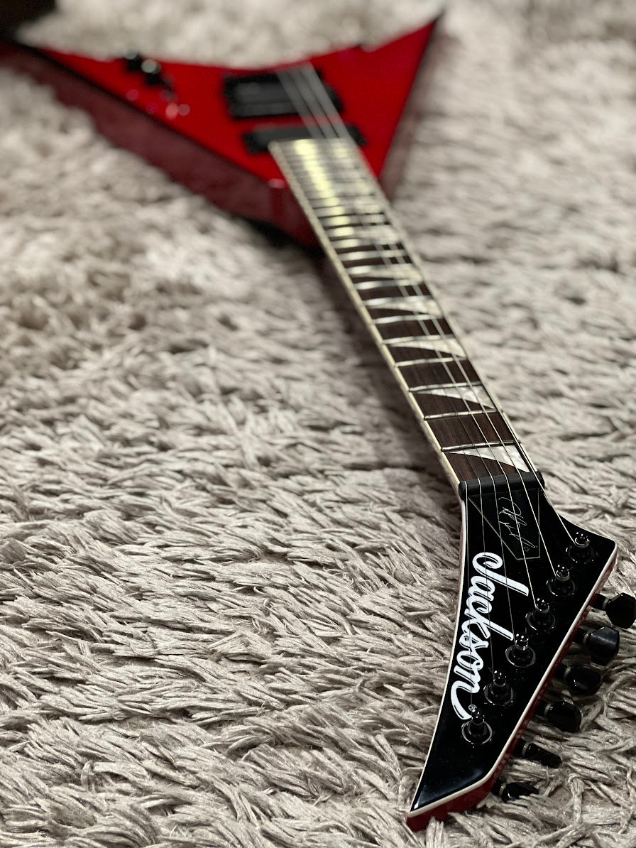 Jackson Phil Demmel PDXT String-Through King V - Red with Black Bevels
